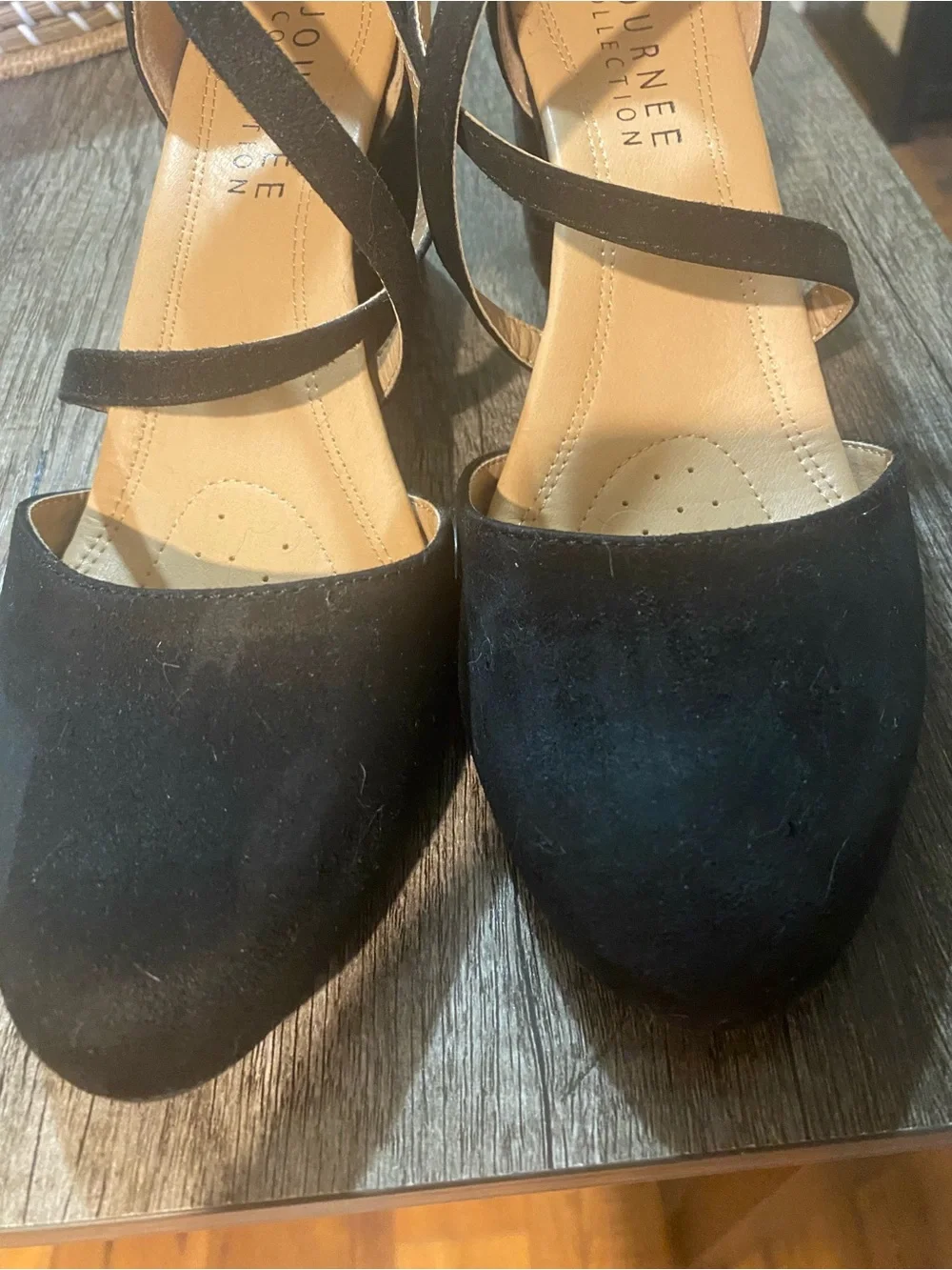 Journee Collection Black Strap Dress Shoes